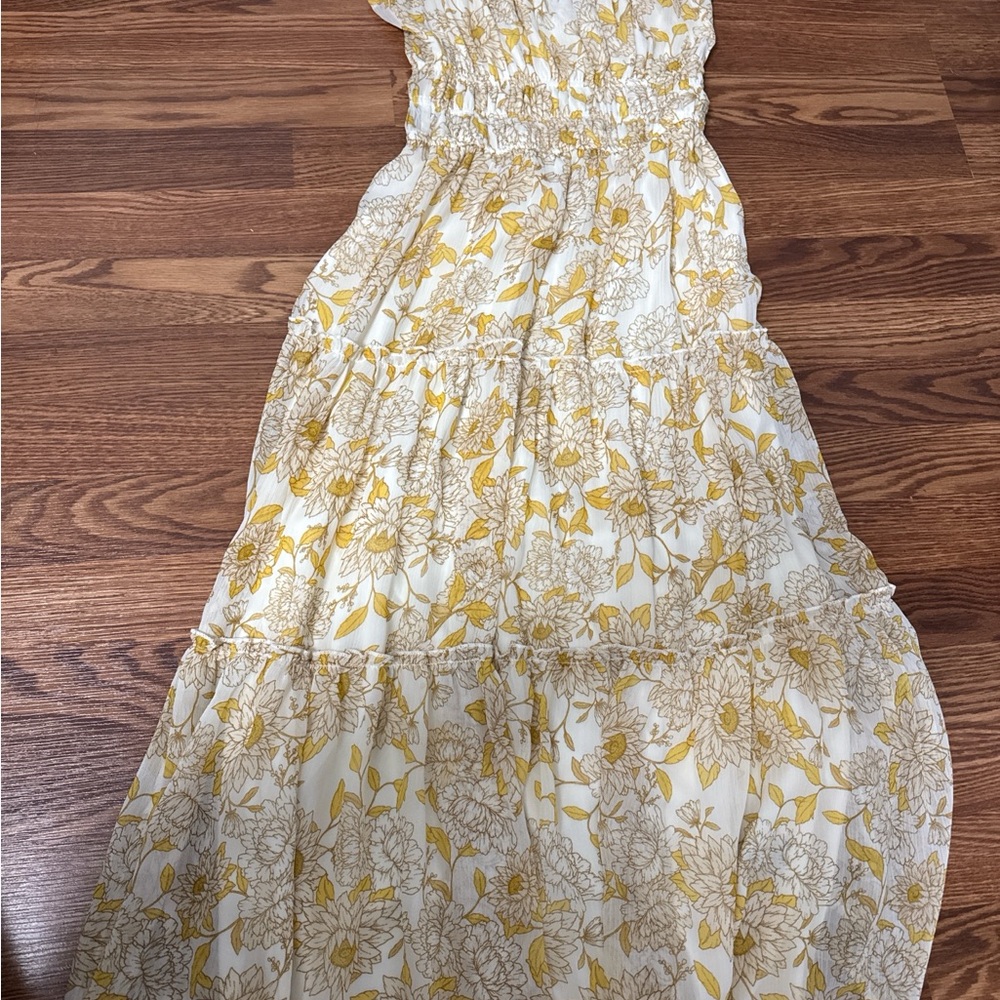 Floral Maxi Dress in Yellow and White